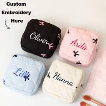 1pc Personalized Image Custom Mini Cute Casual Portable Mini Bag Niche Earphone Coin Purse Lightweight Nylon Multifunctional Zipper Makeup Bag Gift, Bohemian Style - Multicolor - View 9