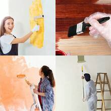 Paint Roller Set With Extension Pole – Complete Kit Includes Roller Sleeves, Tray & Brushes For Wall & Ceiling Painting (UK) - A - View 10