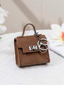 CHARM INFINITE Gantungan Kunci Tas Mini Vintage dengan Kunci Putar, Kotak Penyimpanan Earphone Kulit PU Portabel, Dompet Koin, Hiasan Tas Tangan - MultiWarna - View 17