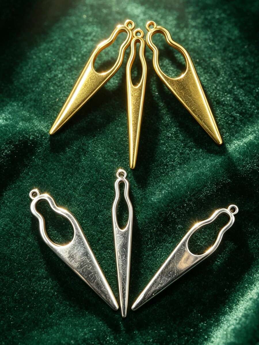 3pcs Multi-Size Crochet Hook Set With Hanging Ring, Dreadlock Crochet Hooks For Hair Braiding And Wig Styling - Durable Metal Hair Tools Suitable For Salon And Home, Vibrant Gold And Silver, Holiday Party Style - Dreadlock Hair Clip - View 1