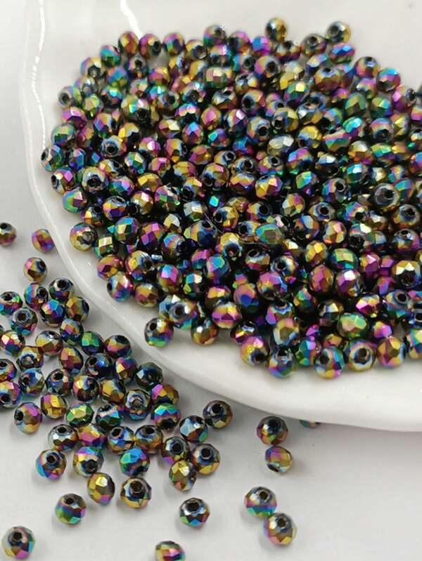 5 Strands 4/6/8 Mm Faceted Electroplated Aurora Borealis Austrian Crystal Beads, Suitable For Jewelry Making DIY Bracelets, Necklaces, Earrings, Bag Design