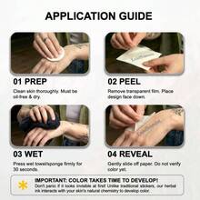 , Tatuajes Semipermanentes, Tatuajes de Viajes Wanderlust Voyager, Tatuajes Temporales Larga Duracin, Tinta Vegetal Resistente Agua, Duran 1 - 2 Semanas, Se Revela en 24h, X195 - negro azulado intenso - Ver 4