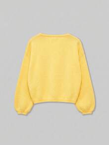 (Wende) (Wollmaterial) 2026 Herbst/Winter Neue Mode Französische Hot Girl Rundhals Schleife Langarm Damen Pullover geeignet für Ausflüge, Dates, Treffen, Nachmittagstee, Alltag, Pendeln, Schulanfang, Partys, Y2K, Weihnachten - Gelb - Übersicht 9