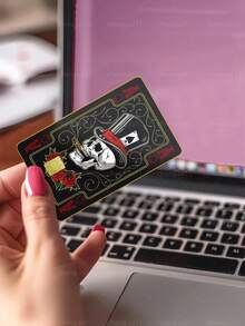 1pc Magician Ace Of Spades Credit Card Sticker Privacy Protection Card Skin, Rose Skull Poker Card Birthday Gift PVC Material Anti-Fingerprint Anti-Scratch Wear-Resistant Card Sleeve, Suitable For Men, Women, Couples, Small Chip Cards, Bank Cards, Credit Cards, Transit Cards, Student Campus Cards Personalized DIY - Type a - View 6