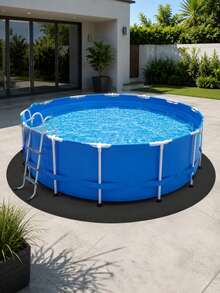 1pc/Set [Round Pool Mat], Multiple Sizes: 300cm-550cm, Suitable For Above Ground Pools, Pool Bottom Mat, Thickened Black Protective Liner, Prevents Punctures - Multiple Styles - View 10