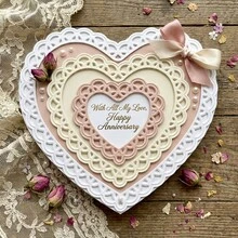 1pc Nested Heart Shape Cutting Template, Suitable For Card Making, Wedding, Birthday, Mother's Day And Other Paper Craft Scrapbooking And DIY Crafts - Multi-Layer Nested Heart Embossing Mold - Heart - View 3