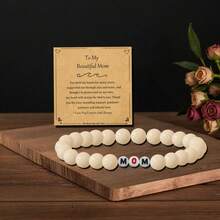 1pc Elegant Bohemian Style Women's Bracelet With MOM Letter Elastic Design, Ideal Birthday/Christmas Gift, Fashionable Casual Daily Wear - Bracelet - View 15