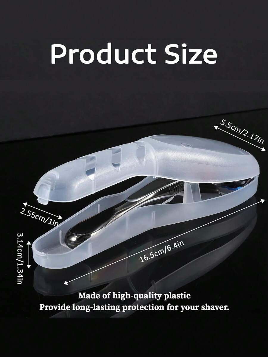 2pcs Transparent Portable Razor Storage Box - Travel Shock-Proof Protective Case - Universal Manual And Electric Razor Storage Rack - Multicolor - View 1