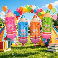 4/8/16pcs 74cm 4-Color Pencil Shaped Back To School Party Decoration Cartoon Balloon Set - View 1
