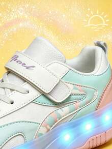BLSART LED Light-Up Kids Shoes, Detachable Dual-Use Roller Skates, Adjustable Straps, Unisex Boys & Girls Roller Sports Shoes, Perfect Gift For Children - Mint Green - View 3
