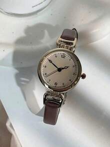 7pcs/Set Vintage Women's Student Highly Attractive Lightweight Luxury British Small Dial Quartz Watch - Brown - View 2