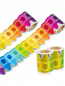 73cm/1 Roll Rainbow Crayon Decorative Border, Suitable For School Classroom Blackboard, Bulletin Board, Wall, Window, Door Decoration, Party Decoration, Home Decoration, DIY Decoration, Back To School Decoration School Supplies - Rectangle - View 11