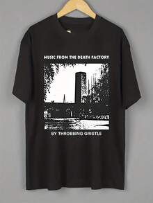 Camiseta Throbbing Gristle Death Factory Música Electrónica Industrial Psychic TV Coil SPK Cabaret Voltaire - Negro - Ver 1