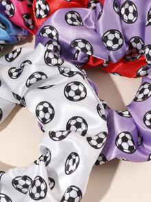 6pcs/1pc Colorful Sports Style Football Hair Ties, High Elasticity Satin Headbands, Versatile Hair Accessories Gift For Girls And Teens - Multicolor - View 6