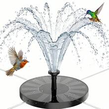 Floating Solar Bird Bath Fountain Pump 1.5w, 6 Adjustable Nozzles Anti-Splashing Submersible Solar Powered Pump For Garden, Yard, Pond, Pool & Outdoor Spring Decoration - 黑色 - 查看 9