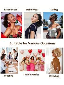 European And American Style Long Curly Wig, Big Wave Clip-On Short Ponytail, Fluffy Natural Synthetic Ponytail Braid, Fashion Hair Clip, Elegant Hair Accessory, Casual Hair Clip For Women Summer Outfits Beach Claw Clips Vacay Hair Clips - Regular Model - View 7