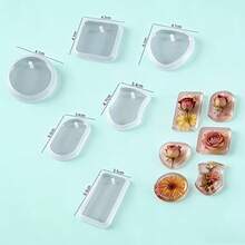 6/15/24pcs Crystal Resin Molds DIY Customizable Niche Jewelry Pattern Ornaments, Keychain, Backpack Pendant, Suitable As Gift - Mould - View 5