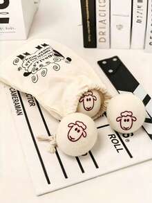 3/6pcs Natural Wool Dryer Balls, Reduce Static, Remove Wrinkles And Soften, Clothing Care, Sheep Pattern, Home Essentials - A - View 3