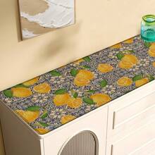 1pc, Home Decor, Lemon Pattern Print, Linen Kitchen Rug, Kitchen Mat, Floor Mat, Bathroom Mat, Door Mat, 3D Print Rectangular, Suitable For Living Room, Bedroom, Hallway, Bathroom, Laundry Room - Polyester Rug, Suitable For Indoor And Outdoor Home Decor - Multicolor - View 6