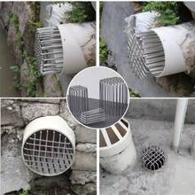 1/2 piezas Red de protección para tuberías de mejora del hogar - Tapón de drenaje de malla de alambre, cubierta de red anti-roedores y pájaros, cubierta de red de filtro para drenaje de piso redondo y extractor de humos, red de protección para tubería de drenaje de PVC, cubierta de ventilación de baño | Diseño anti-roedores - A - Ver 2
