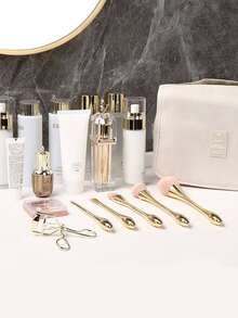 1pc Makeup Storage Bag, Minimalist Multi-Layer Toiletry Organizer Bag, Suitable For Travel And Bathroom, Perfect For Vacation Beach, Bathroom Series, Bedroom Series, Large Capacity Design - Multicolor - View 5