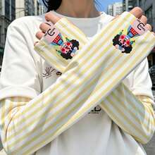 1 Pair Women's Loose Ice Silk Sun Protection Arm Sleeves, UV Protection Cooling Arm Guards - A - View 4