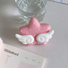 Öronproppsfodral med vingdesign och prickigt mönster, silikonfodral för Bluetooth-hörlurar, hörlursväska lämplig för AirPods4/Pro2/Pro3 - Rosa - Visa 9