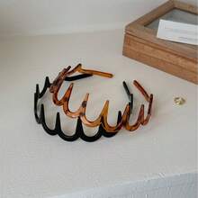 2/1pc Korean Style Long Tooth Wavy Headband, High Crown Design, Face Washing Hairband For Organizing Loose Hair, Non-Slip Women's Hair Accessory - One Size - View 7