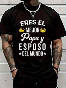 Camiseta unisex de manga corta, camiseta gráfica para hombre y mujer, 100% Regalos Para Papá Dia, y2k, ropa deportiva - Negro - Ver 1