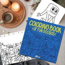 GDTME 1本《Fun Coloring Book》著色書，24頁120g厚珍珠紙，尺寸7.87*7.87英吋，適合初學者，舒緩辦公壓力，親子互動，送禮佳品，適合節日派對與活動送給朋友，幫助減壓，可用作文具與學習用品，精美小禮物，適用於各種節日與婚禮，辦公用品，學習用品，提升創意，設計精美 - HY450 - 查看 3
