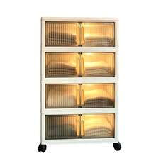 Extra Foldable Storage Cabinet With Lid And Wheels, 2/4/5 Tier Stackable Storage Cabinets, Dustproof Plastic Storage Bins With Doors, Organization & Storage Bins For Bedroom, Kitchen, Closet, Bathroom, Home, Office, Dorm - Local Warehouse - View 10