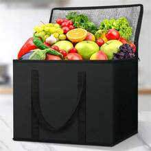 1pc Large Capacity Portable Cooler Bag, 3-Layer Insulation, PVC Non-Woven Fabric Tote Bag, Keeps Food Warm/Cold For 1.5 Hours, Easy-To-Clean Aluminum Lining, Foam Insulation, Durable Handle - A - View 2