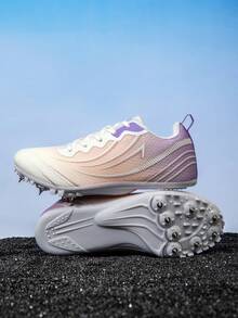 Tênis de Corrida em Malha Respirável, Ultra Leve, Amortecimento de Alta Elasticidade, Resistente ao Desgaste, Antiderrapante, Tênis Profissional de Treinamento e Fitness para Sprint, Corrida de Longa Distância, Salto em Altura, Salto em Distância, Tênis Casual Versátil para Mulheres ao Ar Livre - 5288 Branco Roxo - Visão 3