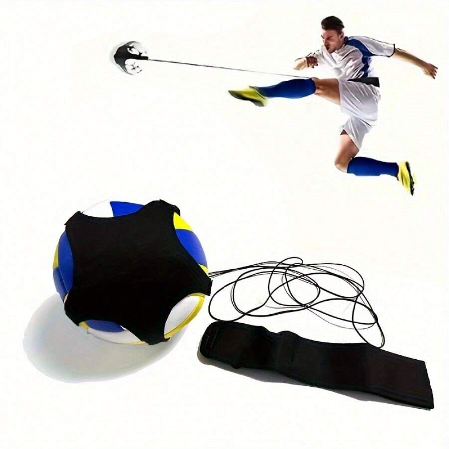 1pc Football Training Belt, Ball Control Trainer, Volleyball Spiking Trainer, Football Training Equipment - Black - View 1