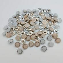 20pcs/1.5cm Fashion Personalized Minimalist Round Plastic Bohemian Style Buttons Gold Silver Buttons European And American Style Vintage High-End Retro Geometric Pattern Bowl-Shaped Buttons Handmade Sewing High-Quality Versatile Buttons DIY Decoration For Clothes Bags Hats Coats Sweaters Pants Shirts Suits - 20pcs/1.5cm Gold Geometric Pattern Buttons - View 8
