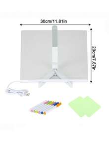 Magic Light Up Drawing Board For Kids, Acrylic Whiteboard With LED Light, Erasable Drawing Board With USB For Use As A Night Light In, Back To School - White - View 5