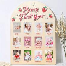 Wooden Baby Monthly Growth Commemorative Photo Frame, Newborn Growth Record Photo Display Ornament, Hanging Decor, Great Gift For Newborns - 1PC - View 7