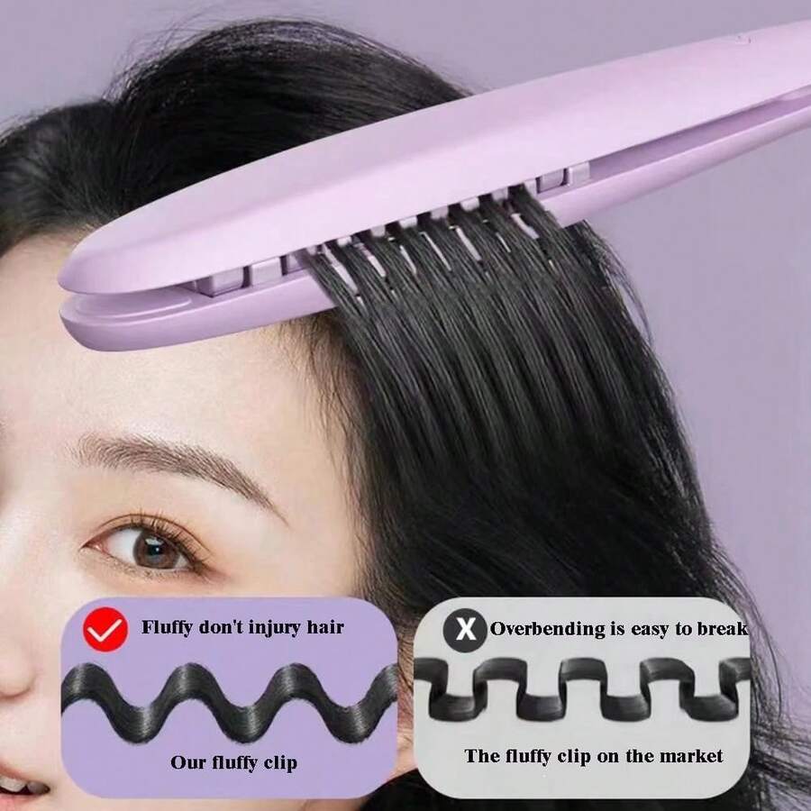 SeeCherish Hair Iron Ceramic 3D Grid Hair Crimping Iron Professional Volumizing Curling Iron Corn Perm Fluffy Splint Flat Iron Hair Styling Tools - US A Type Plug(110-127V) - View 1