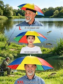 1/2/4pcs Summer Combo Set Women Multi-Color Upgraded Hands-Free Umbrella Hat, 360° Sunshade Elastic Headband Lightweight Women's Umbrella Alternative, Outdoor Sunshade UV Protection Travel Umbrella, Camping Beach Vacation Essential - Multicolor - View 5