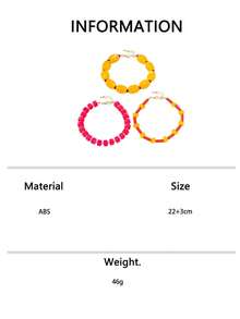 3pcs/Set Fashion Design Rose Red Millet Bead Anklet, Unique Handmade Beaded Anklet For Women, Beach Vacation And Daily Wear - Multicolor - View 6
