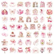 50pcs Gentle Sweet Fresh Pink Fairy Tale Cute Sweet Girl Romantic Atmosphere Decorative Glass Desktop Stickers - Pink Fairy Tale - 2014 - View 4