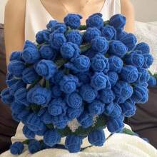 Crocheted Rose Bouquet Blanket, Suitable For Sofas And Shawls, A Romantic Gift For Valentine's Day, Weddings, And Anniversaries, Perfect For Ladies. - Multicolor - View 8