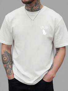 Only God Can Judge Me, Hands In Prayer Printed On Both Sides, New Men's Crew Neck T-Shirt, Casual And Sporty Fashion Loose Top, Short Sleeve T-Shirt For Studying - 黑色 - 查看 10