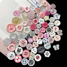 6/18/38/52/66/78/86Pcs Random Style Ins Style Colorful Buttons DIY Handmade Resin Decorative Beads Accessories Cute Buttons Clothing Accessories - Multiple Styles - View 4