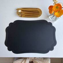 4pcs/1set Faux Leather Nordic Style Coasters, Kitchen & Dining Table Accessories, Heat-Resistant Western Style Placemats, Suitable For Holiday Decor, Party & Banquet Decoration, Tabletop Protection, Washable & Easy To Clean - Multicolor - View 10