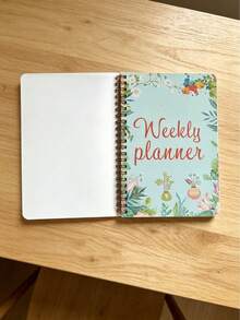 Artistic Floral Undated Weekly Planner, Metal Spiral Binding, Monday To Sunday Task List, Study And Work Goal Tracking Notebook - Multicolor - View 9