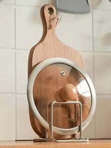 1 pieza Estante de almacenamiento de cocina - Diseñado para el almacenamiento ordenado de tablas de cortar, estante para tapas de ollas, estante para tablas de cortar, estante de almacenamiento de bandejas de cocina, estante de almacenamiento de cocina, tapas de ollas y bandejas. Hecho de un acabado duradero y pulido - Proporciona eficiencia y estilo - Multicolor - Ver 6