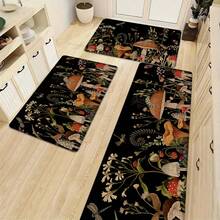 1pc, Home Decor, Mushroom Pattern Printed, Linen Kitchen Rug, Kitchen Mat, Floor Mat, Bathroom Mat, Door Mat, 3D Printed Rectangular, Suitable For Living Room, Bedroom, Hallway, Bathroom, Laundry Room - Polyester Rug, Suitable For Indoor And Outdoor Home Decor - Multicolor - View 5