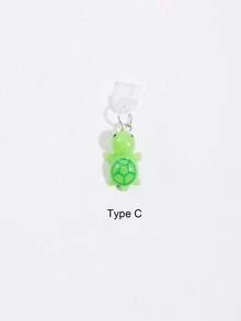 1pc Mini Turtle Design Dust Plug, DIY Hanging Pendant Charm Compatible With Iphone Charging Port, Type-C Charging Port Dust Stopper - Multicolor - View 11