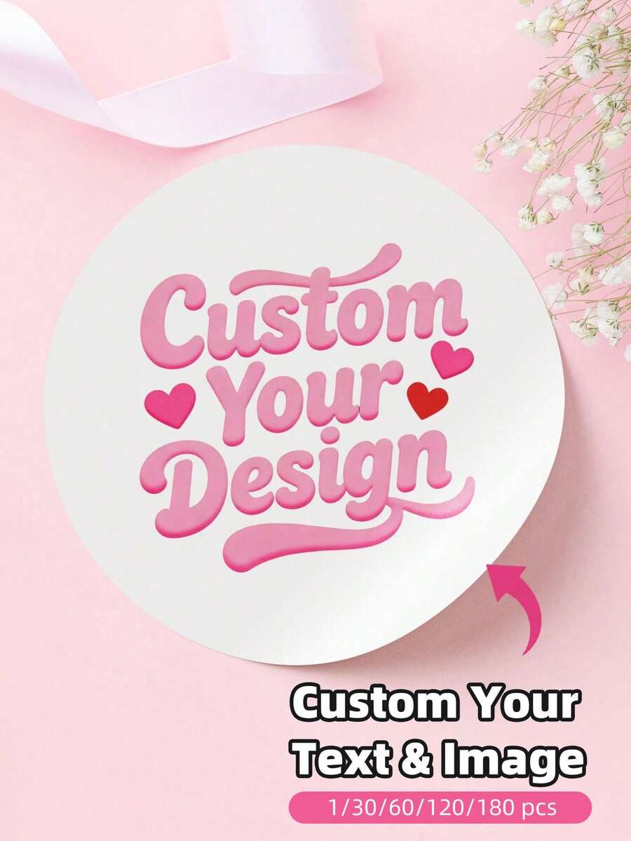 1/30/60/120/180pcs Customized Personalized Labels - Waterproof Transparent Stickers, Can Print Any Design, Image, Logo And Text, Thank You Labels And Business Seals, Suitable For Gift Packaging, Laptops, Books, Boxes, Etc., Ideal For Family, Friends, Colleagues, Teachers, Also Suitable For New Year, Back To School And Daily Use. - Multicolor 2 - View 1